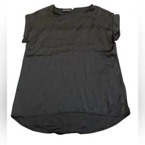 NY&Co 7th Ave Design Studio Black Satin-Look High Low Blouse Top S